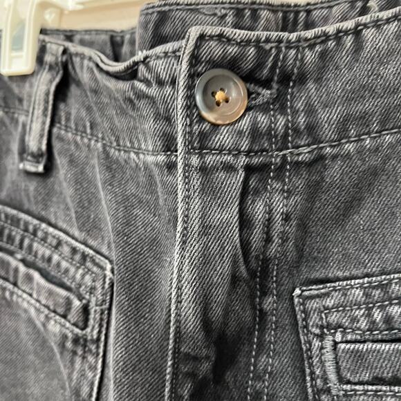 Old Navy High Waisted Baggy Wide Leg Trouser Jeans Black Sz 6 Streetwear Chic - Picture 4 of 9